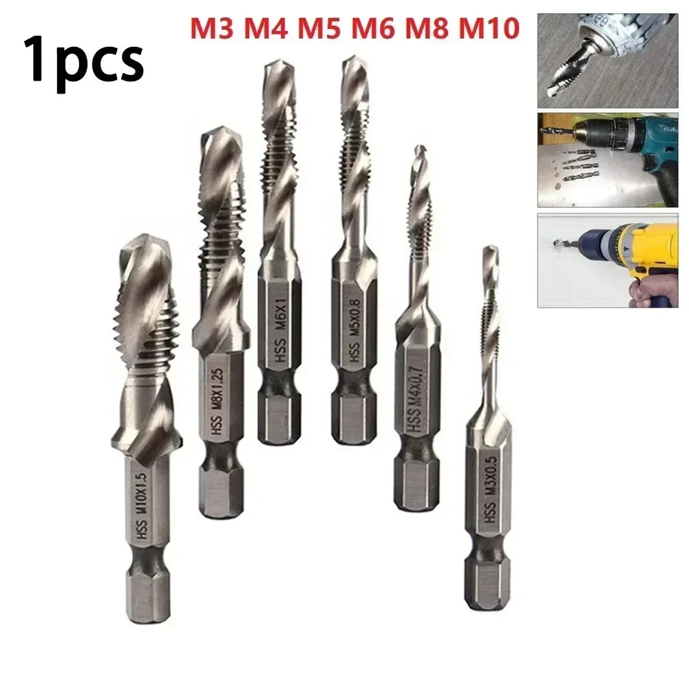 

1pc-M10 HSS Tap Drill Bit With Spiral Flutes Hand Tools Power Tools Hand Drill Bench Drill Accessories For Wood Plastic Metal