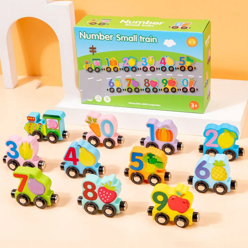 

Number/Animal Magnetic Wooden Train Toys Educational Fruits/Dinosaur Montessori Number Train Set