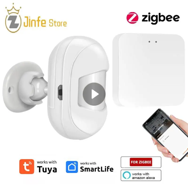 Tuya Zigbee PIR Motion Sensor Human Body Motion Sensor Smart Security Detector Smart Life Control Work With Alexa Zigbee Gateway