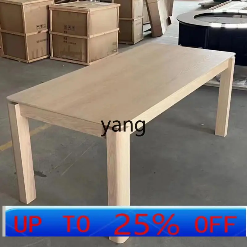 

lmM solid wood dining table light luxury long table modern simple office