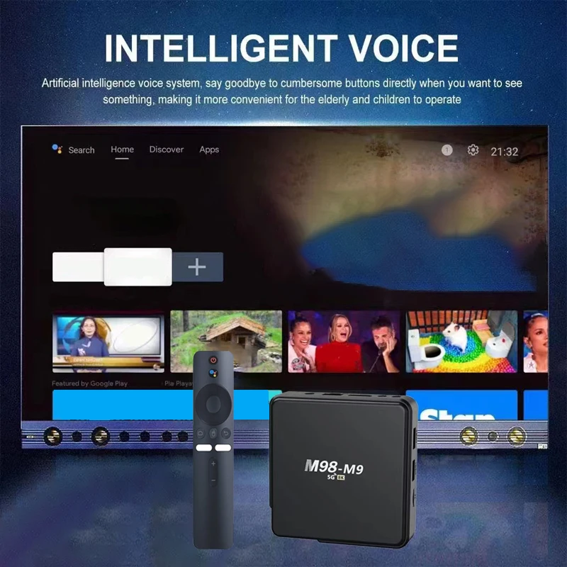 M98 M9 met ATV Smart TV Box Android 10.0 WiFi 4G 5G Allwinner H313 2GB 16GB Ultra HD 4K BT5.0 Multimedia Speler iptv TV Box