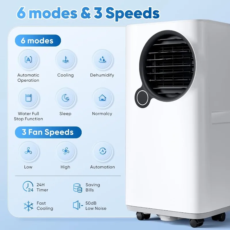 Portable Air Conditioners for Room Indoors, 16000 btu Smart AC Unit with Cooling/Dehumidifier/Fan, APP/Remote Control, 24h Timer
