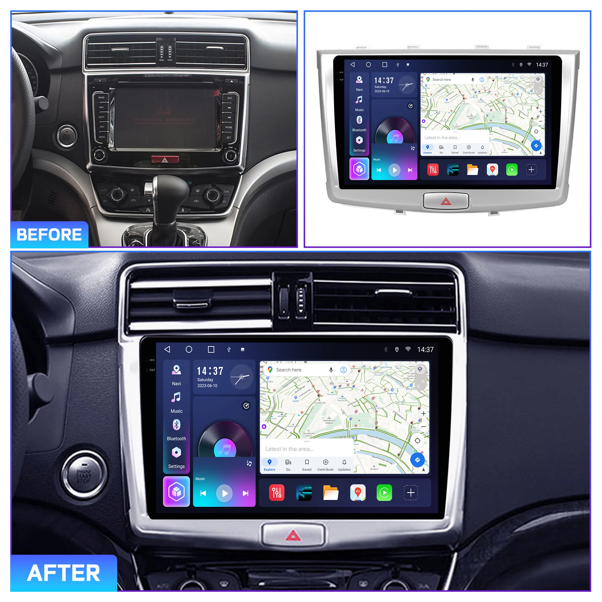 Penhui Android Car DVD Player 2 Din for Great Wall H6 2014-2018 Multimedia Screen with DSP, Bluetooth, Audio & CarPlay