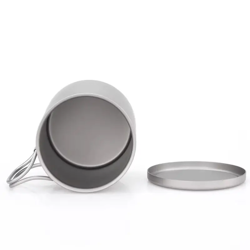 keith Pure Titanium Double Wall Mug Anti-scald Insulated Coffee Tea Cup Lightweight Drinking Cup for Home Office Camping