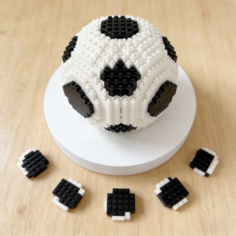 Micro mattoncini da calcio creativi: set di costruzione compatibile per gli amanti, arredamento da scrivania unico e giocattolo antistress per gli appassionati di calcio
