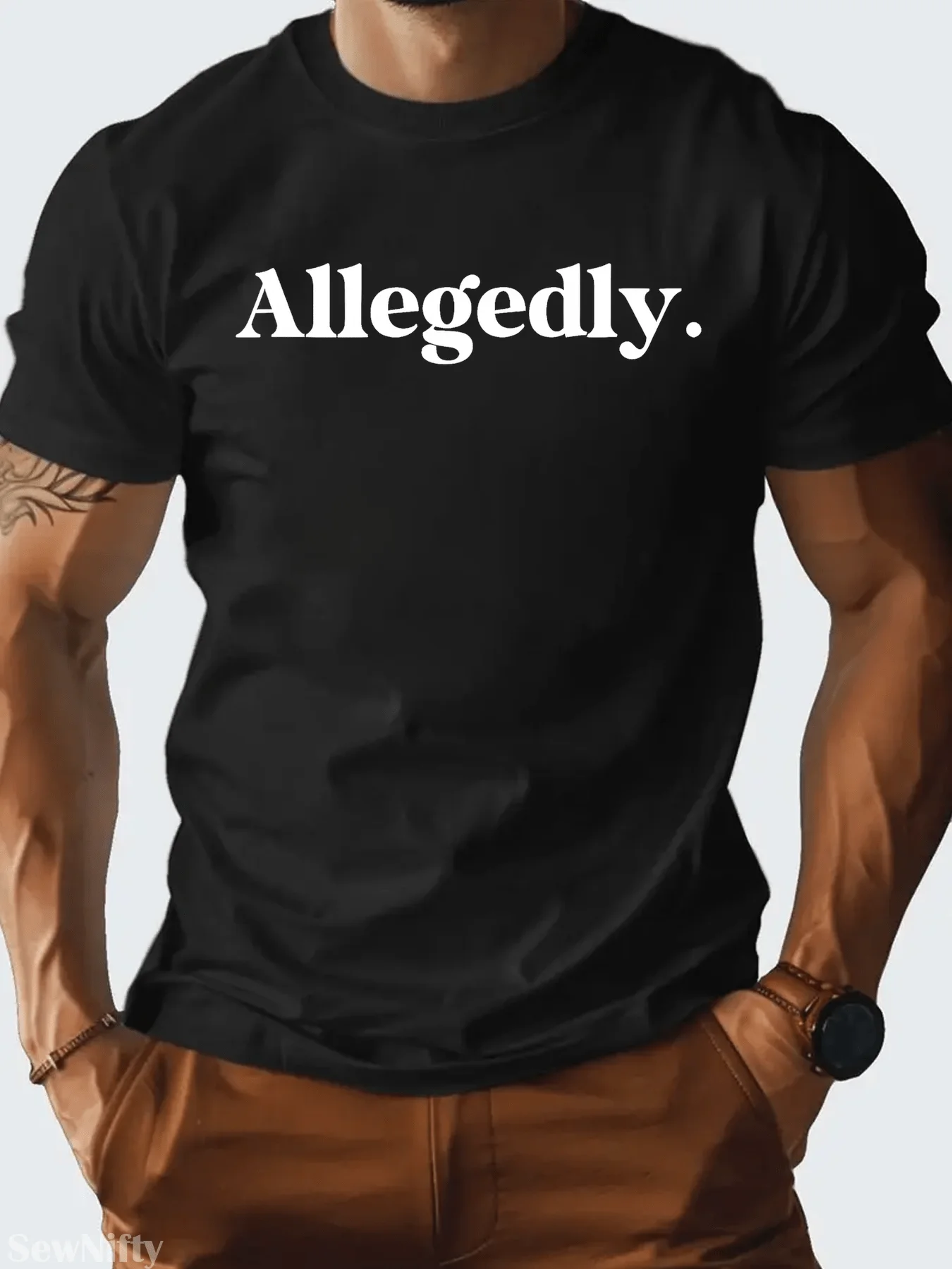 Supposedly Humorous Lawyer T-Shirt, Urban Style Short Sleeve Top, Comfortable Fit Men'S Shirt, Crew Neck Design, Extremely Soft,