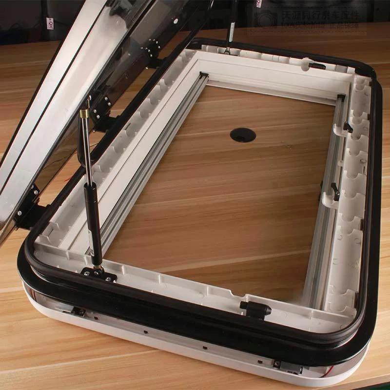 500x500MM/700x500MM RV Sunroof Conversion Kit Double-Layer Thickened Acrylic Roof Vent with Sunshade and Mosquito Screen