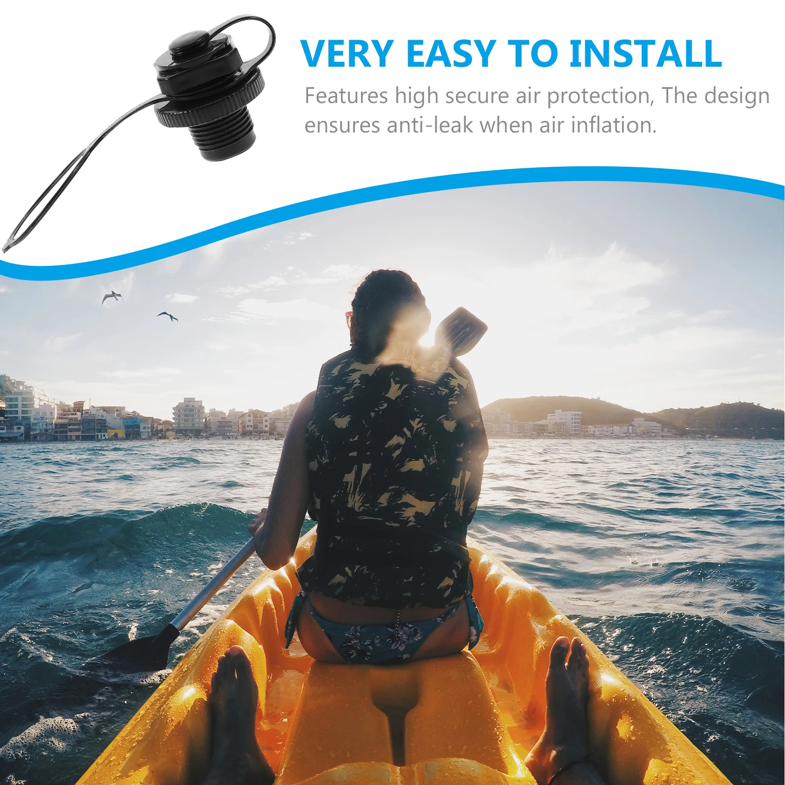 

6pcs Spiral Air Replacement For Inflatable Kayak Boat Durable Pvc Boston Air Valve Adapter Screw Valve Kayak Accessories