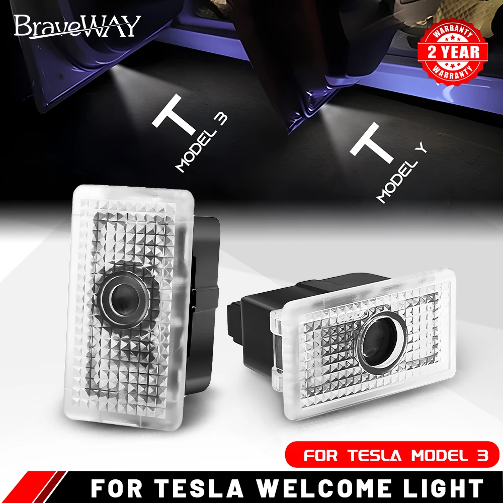 HAOLIDE For Tesla Model 3/Y Ultra-bright Car Door LED Lighting Bulbs Kit Accessories Fit Trunk Frunk Door Welcome Light