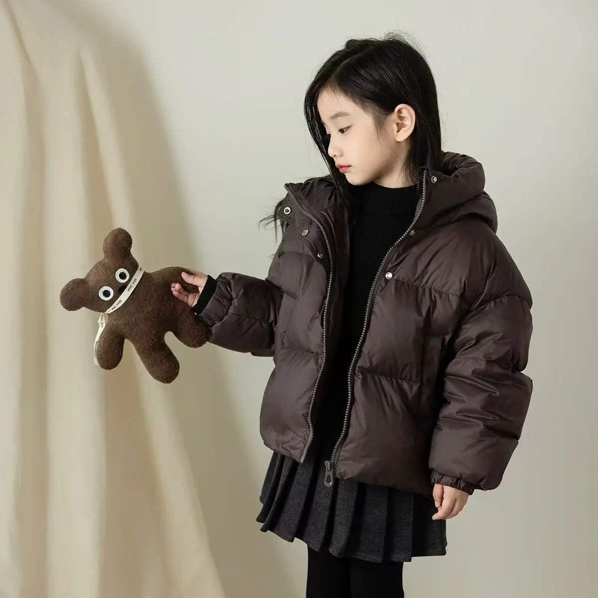 3-12 Year Boys' Down Jacket Winter New Style Children's Baby Thick Cotton Jacket Coat Western Bread Coat Double sided Wear Top