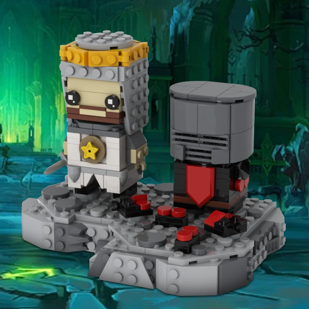 Gobricks MOC Black Knighteds Duel Brickheadzs Building Blocks Model Game character Bricks diy Assembled Toy Children Gift