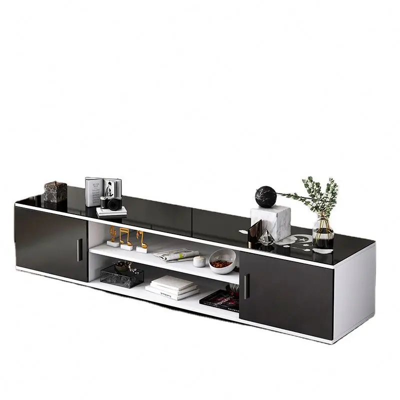 

YQ JENMW Modern Contracted TV Cabinet in Black and White in Living Room TV Stand