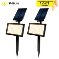 2pcs Solar Garden Lights IP65 Waterproof Landscape Lawn Ground Lamp Bright Outdoors Decoration Solar Power Wall Path Spotlight