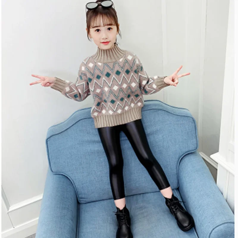 Girls Sweater Thickened Fleece and Autumn Winter 2023 New Children\'s Clothing Fashion Girls Baby Sweater 4 5 6 7 8 9 10 12 Years