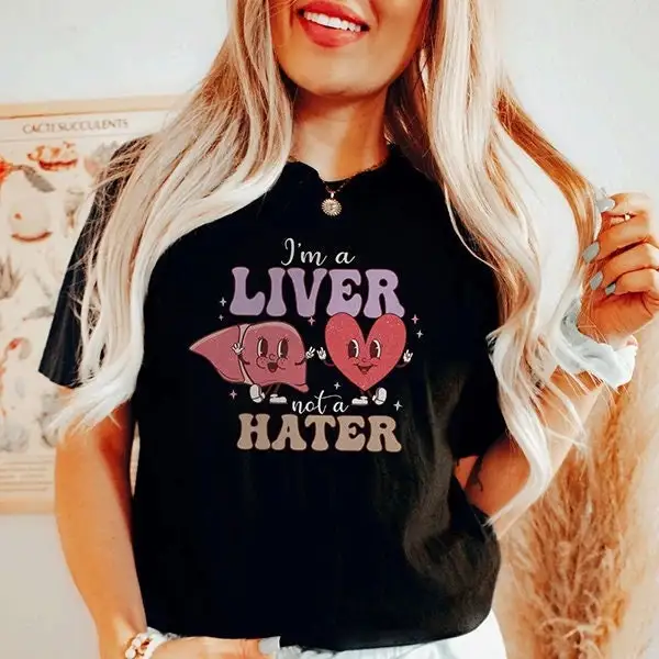 Retro Nurse Valentine'S Day T Shirt Liver Not A Hater Peds Picu Pediatric Gi Rn Hepatologist Gastroenterologist Funny Medical