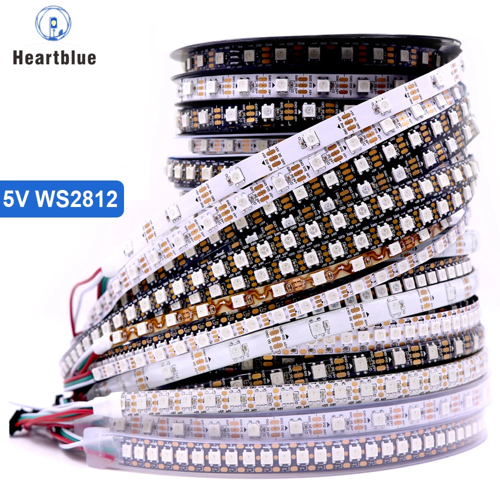 

Led Lights DC5V WS2812B Individually Addressable Led Strip Light Smart Pixels WS2812 RGB Magic Light Black White PCB IP30 65 67