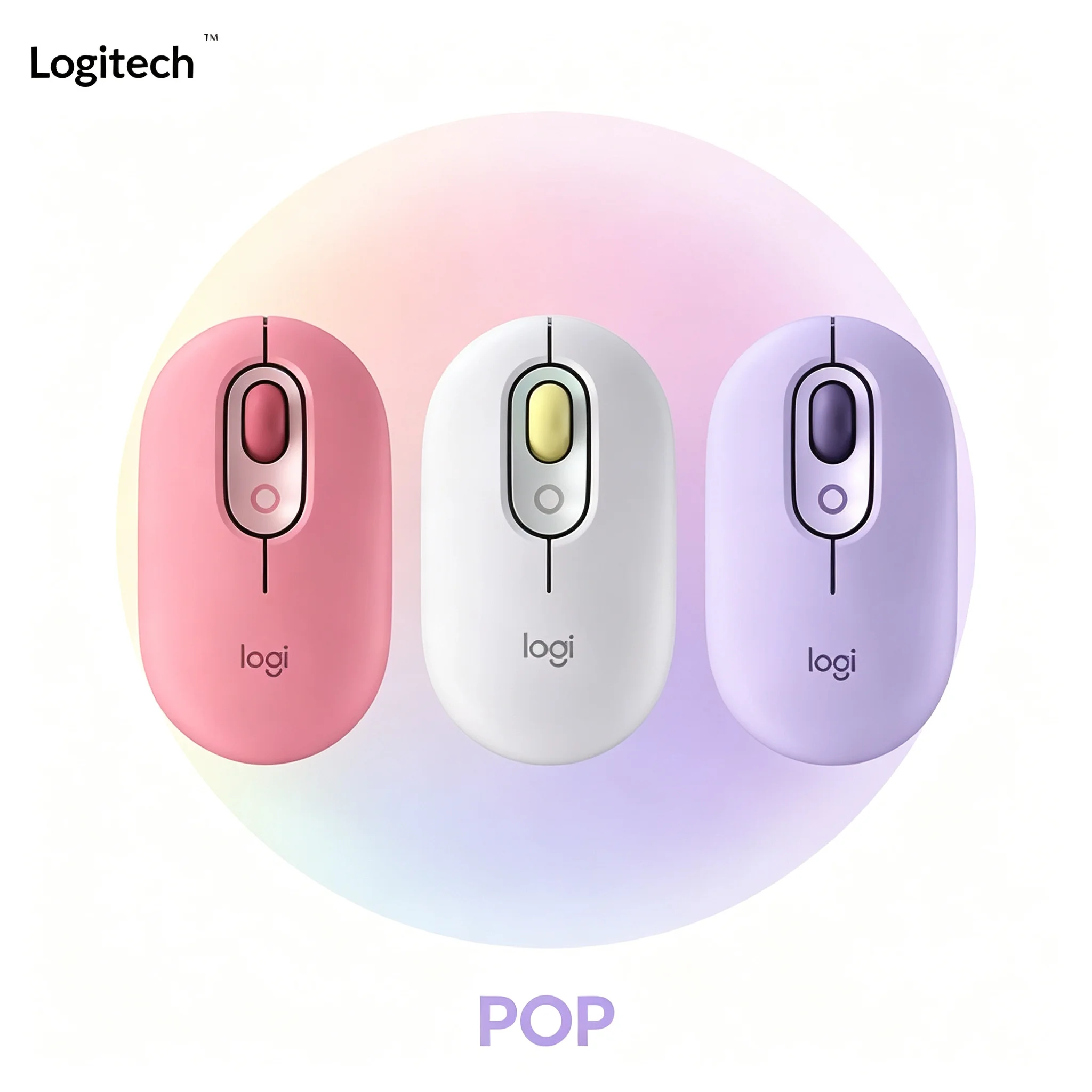 Original Logitech POP Mouse Bluetooth Multi Pairing Mouse Cute Color Wireless Optical Mice