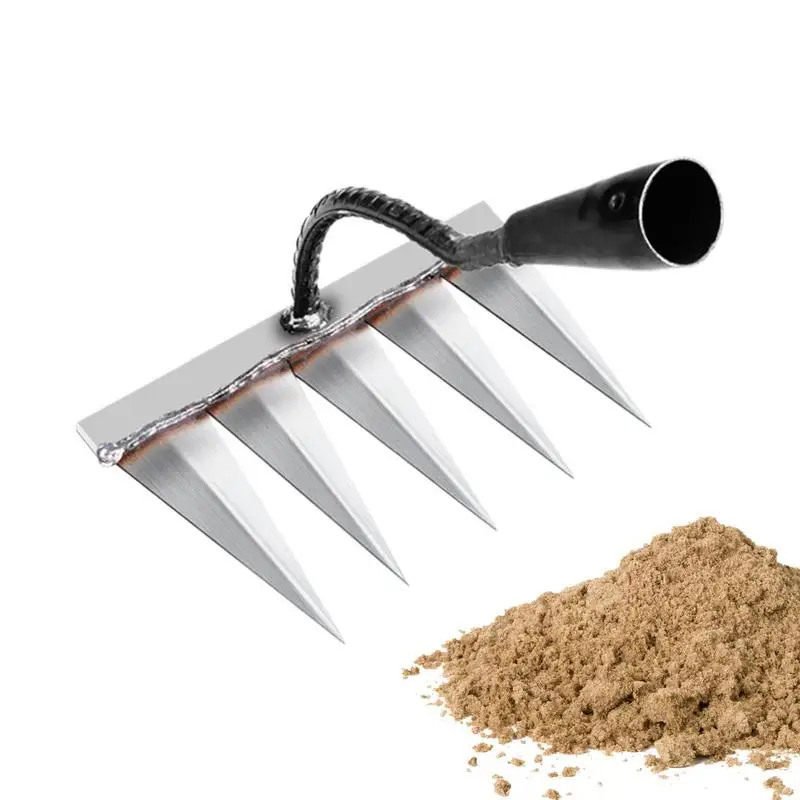 Gardening Hoe Weeding Rake Steel Farm Tool Grasping Raking Level Loosen Soil Harrow Clean Leaves Collect Weeds Agricultural Tool