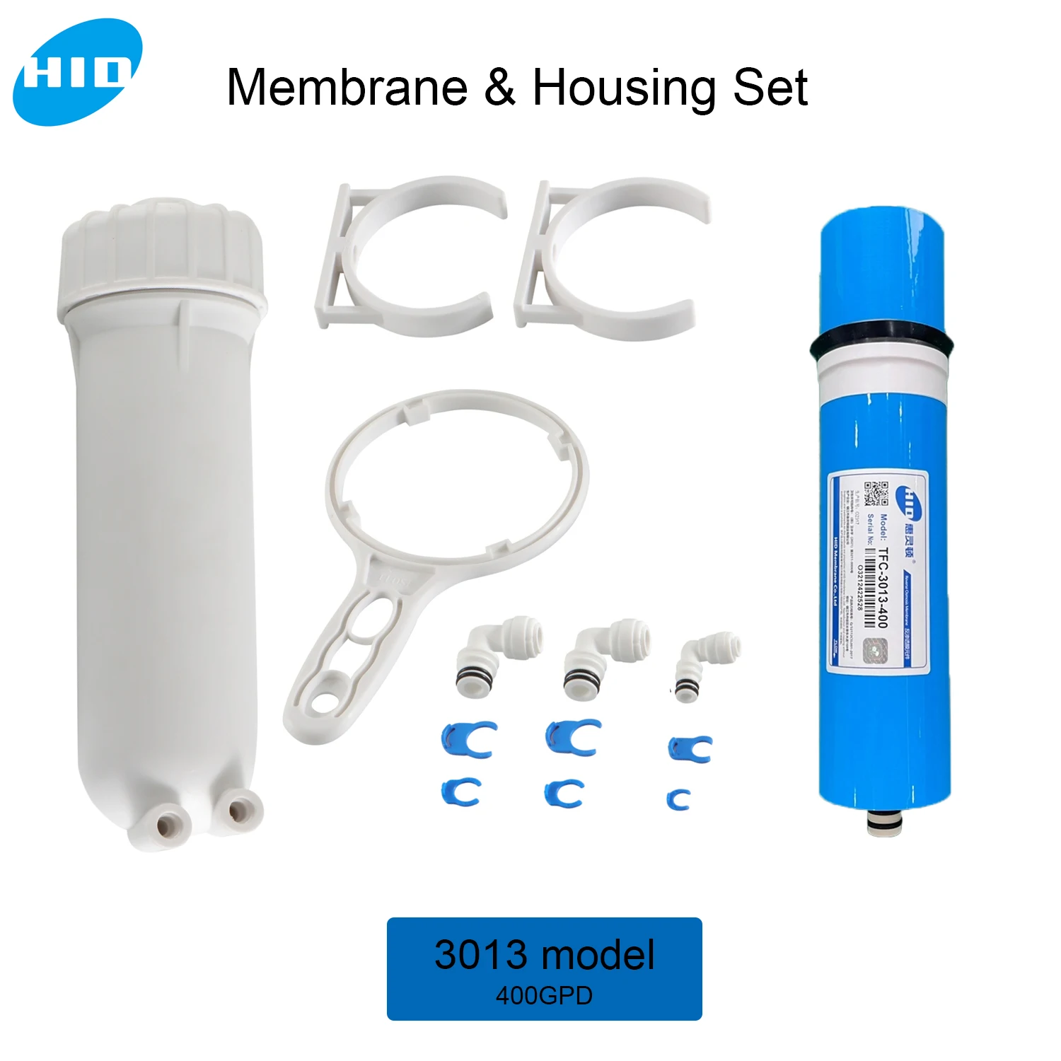 HID 400gpd RO Membrane Kit 3013 400 GPD Reverse Osmosis Membrane with 3013 RO Membrane Housing & Accessories