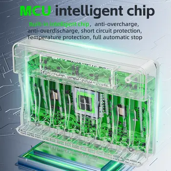 PUJIMAX 8槽液晶顯示器快速智慧電池充電器,Type-C接口,適用於1.2V鎳氫、鎳鎘、AA、AAA可充電電池 6 最佳銷售 電池充電器 - №5