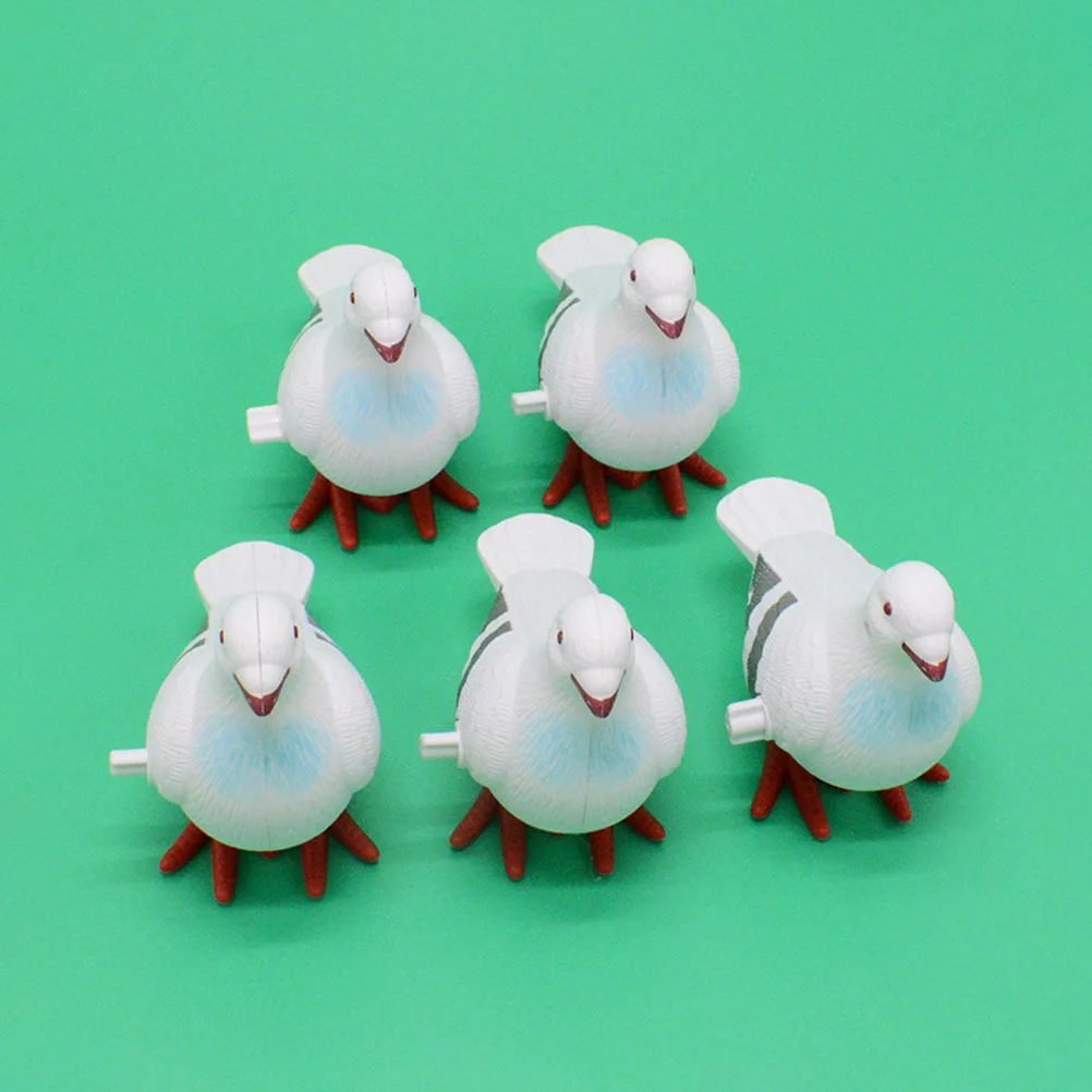

5Pcs Wind-Up Cartoon Pigeon Plaything Kids Interactive Walking Clockwork Lightweight Gift Cartoon Wind Up Toys