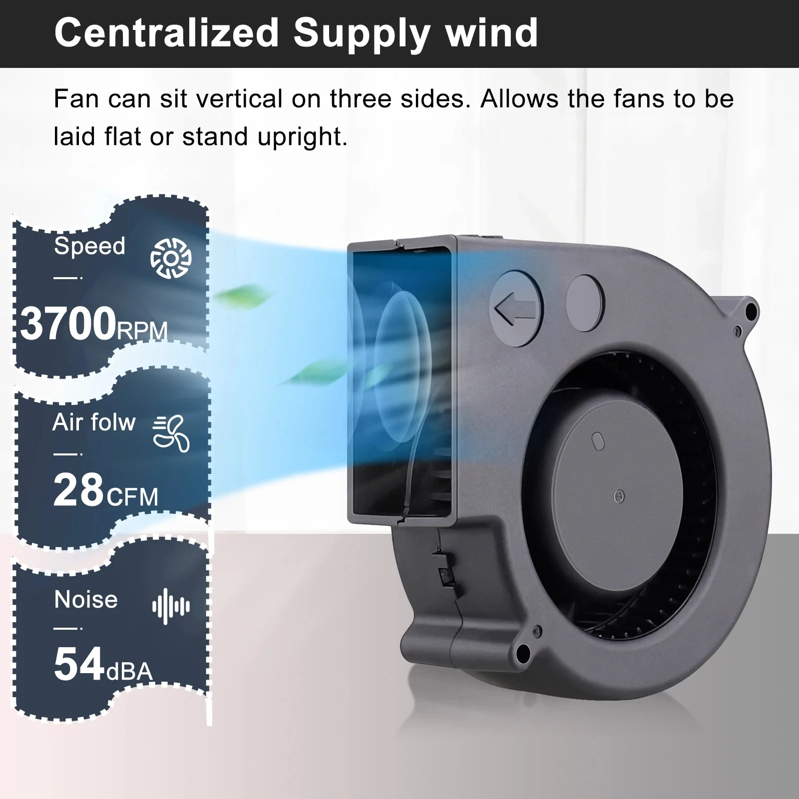 Ventilador Turbo de 97MM, 12V CC, conector hembra 97x94x33mm, ventilador de refrigeración centrífugo con adaptador de corriente AC 100V 220V,