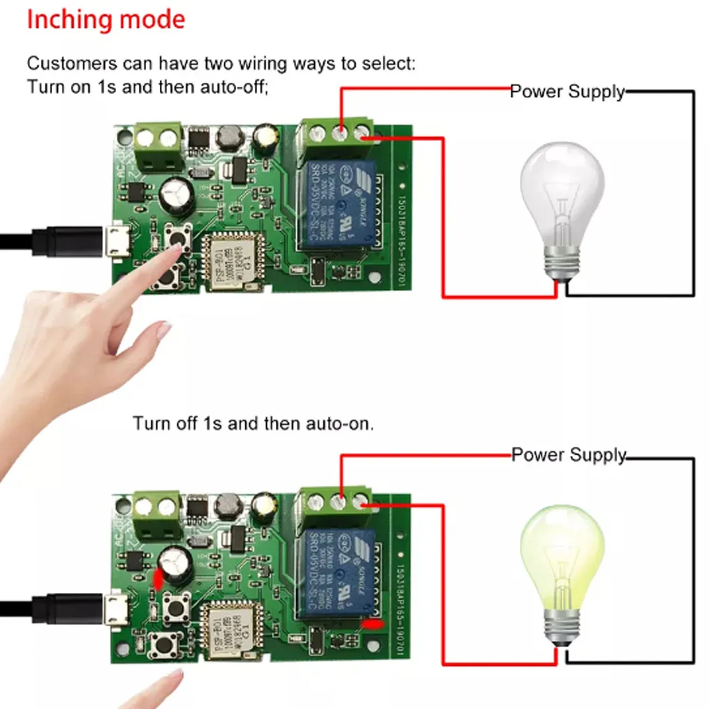 WiFi Relay Switch Module Self-locking Antiflaming Timing Circuit Board