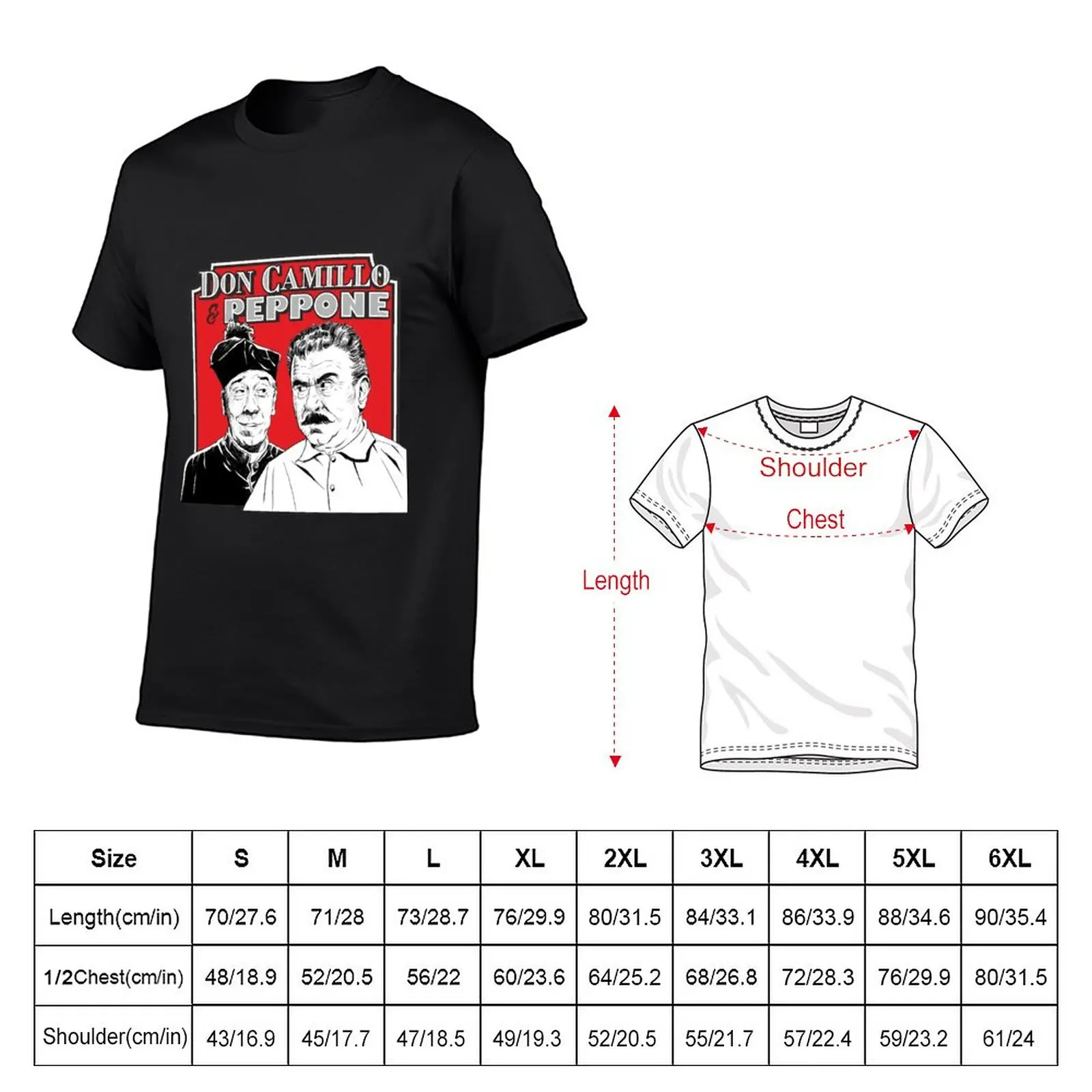 New Don Camillo & Peppone - Red T-Shirt customized t shirts Short sleeve hippie clothes funny t shirts for men