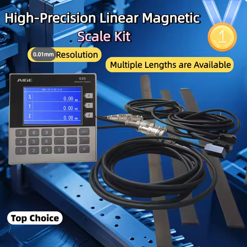 Magnetic Grid Ruler LCD DRO Set Digital Readout Display S35 Magnetic Grid Ruler Display Sensor Linear Encoder