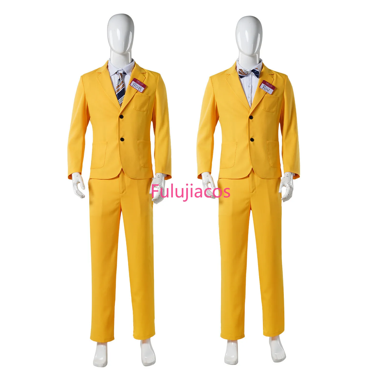 

Fulujiacos BOB Cosplay Costume Uniform Suit with Tie Yellow Outfit