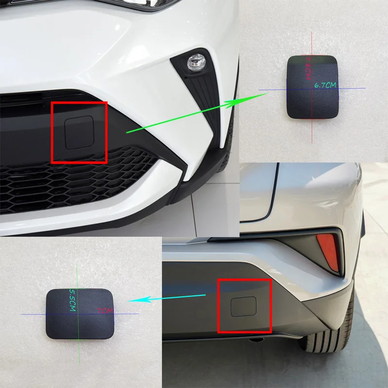 Car Accessories Trailer Cover For Toyota CHR 2016~2022 Behind The Front Bumper Trailer Cover Rear Bumper Towing Hook Cover