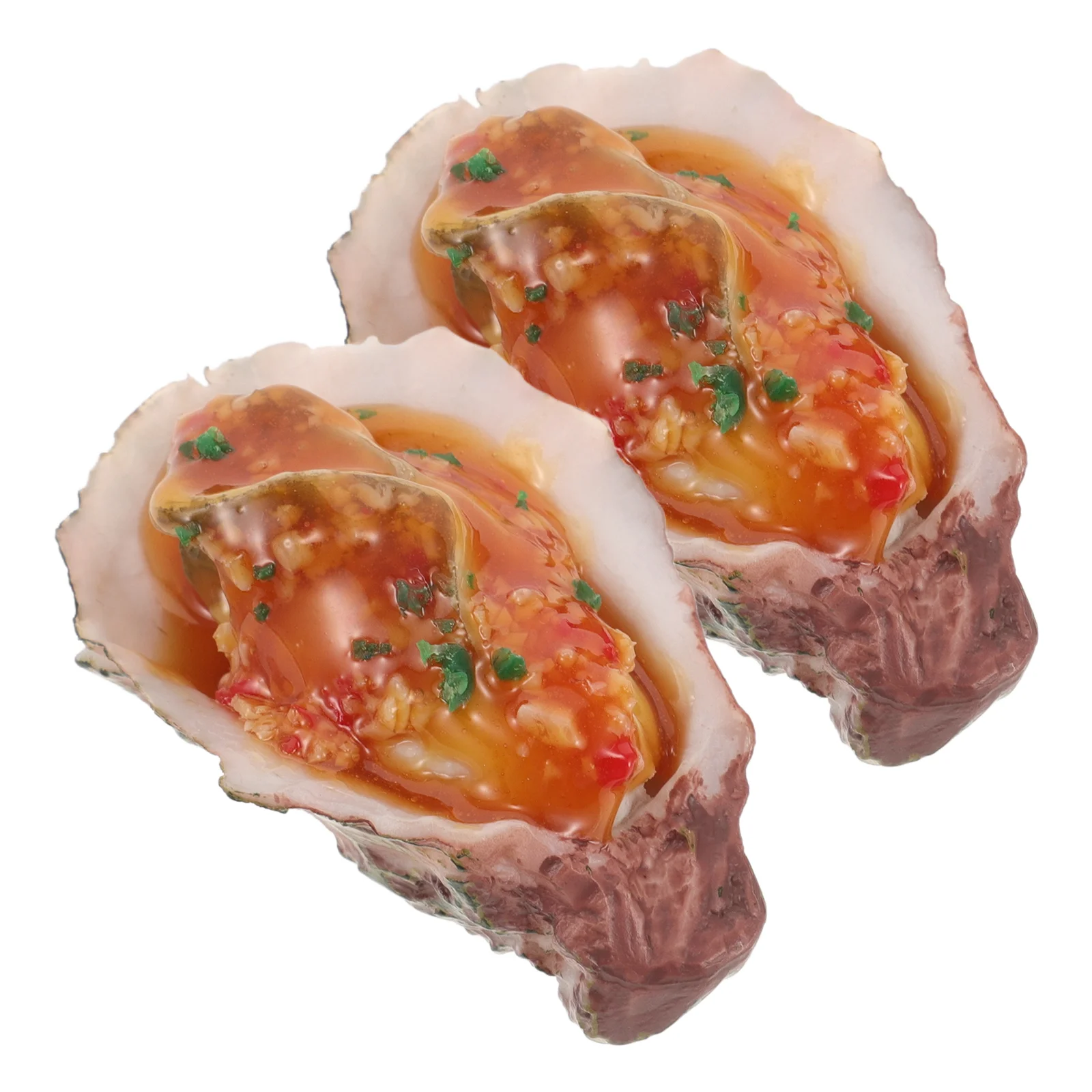 2 Pcs Oyster Model Simulated Seafood Play Kids for Kitchen Toy Vivid Toys Ornaments Charcoal Grill