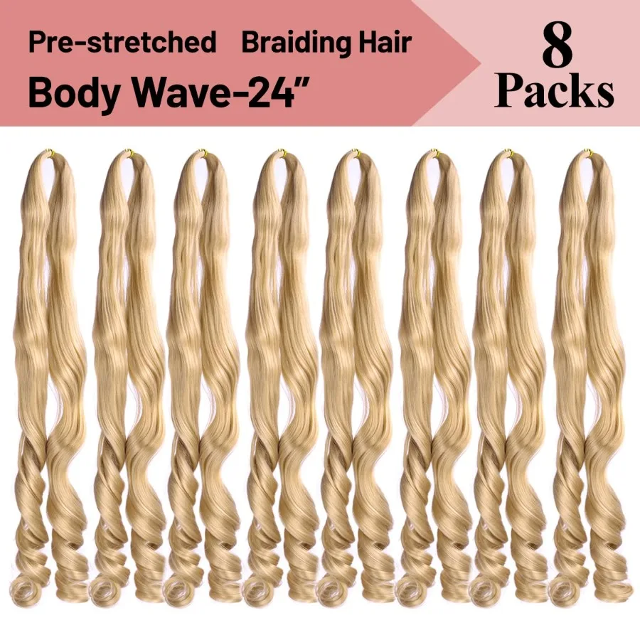 24 بوصة فضفاضة متموجة الفرنسية الضفيرة تجديل وصلات شعر 8 حزمة نطاط مجعد الشعر الاصطناعية للمظهر الطبيعي مثالية لتصفيف الشعر #4