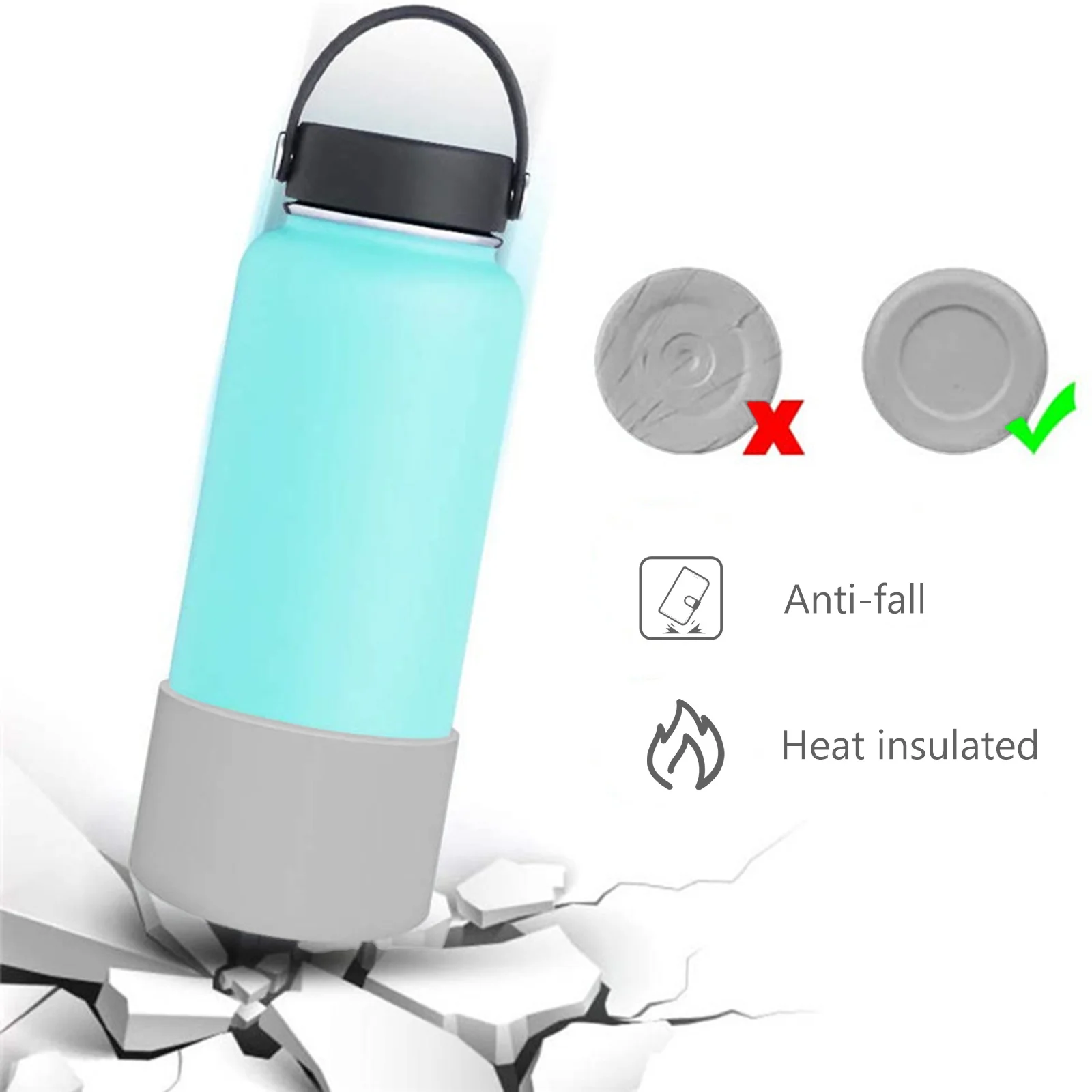 

3Pcs Silicone Heat Insulation Cover Durable Non-Skid Glass Cup Sleeve Stylish Protection Flexible Silicone Bottle Sleeve