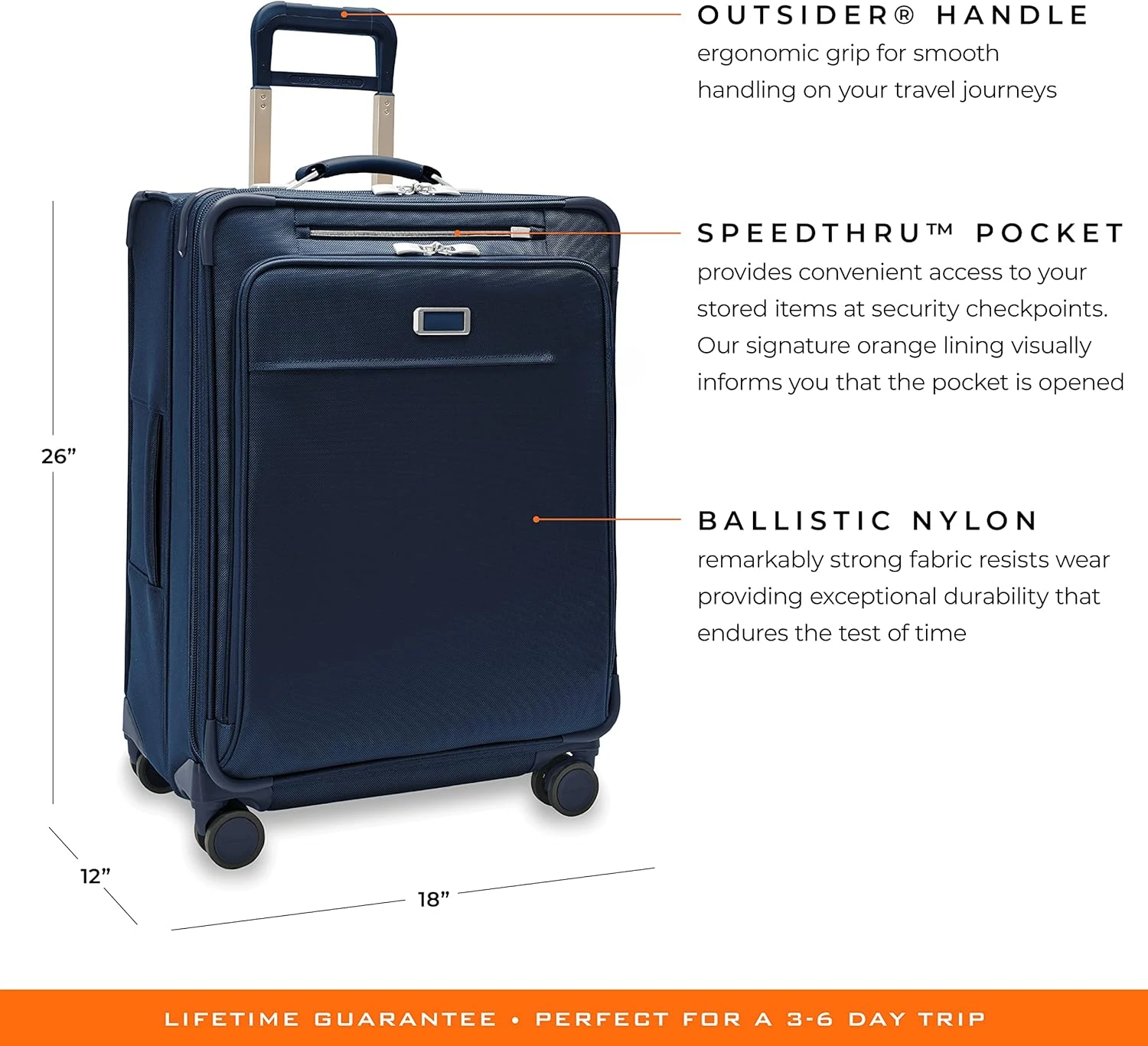 Marinha, 26 polegadas Médio Expansível