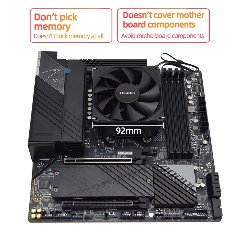 Teucer 4 tubos de calor presión hacia abajo alta 37mm CPU enfriador de aire 9015 9CM ventilador PWM para LGA1700/1200/XEON E5 X99/2011 AM5 AM4