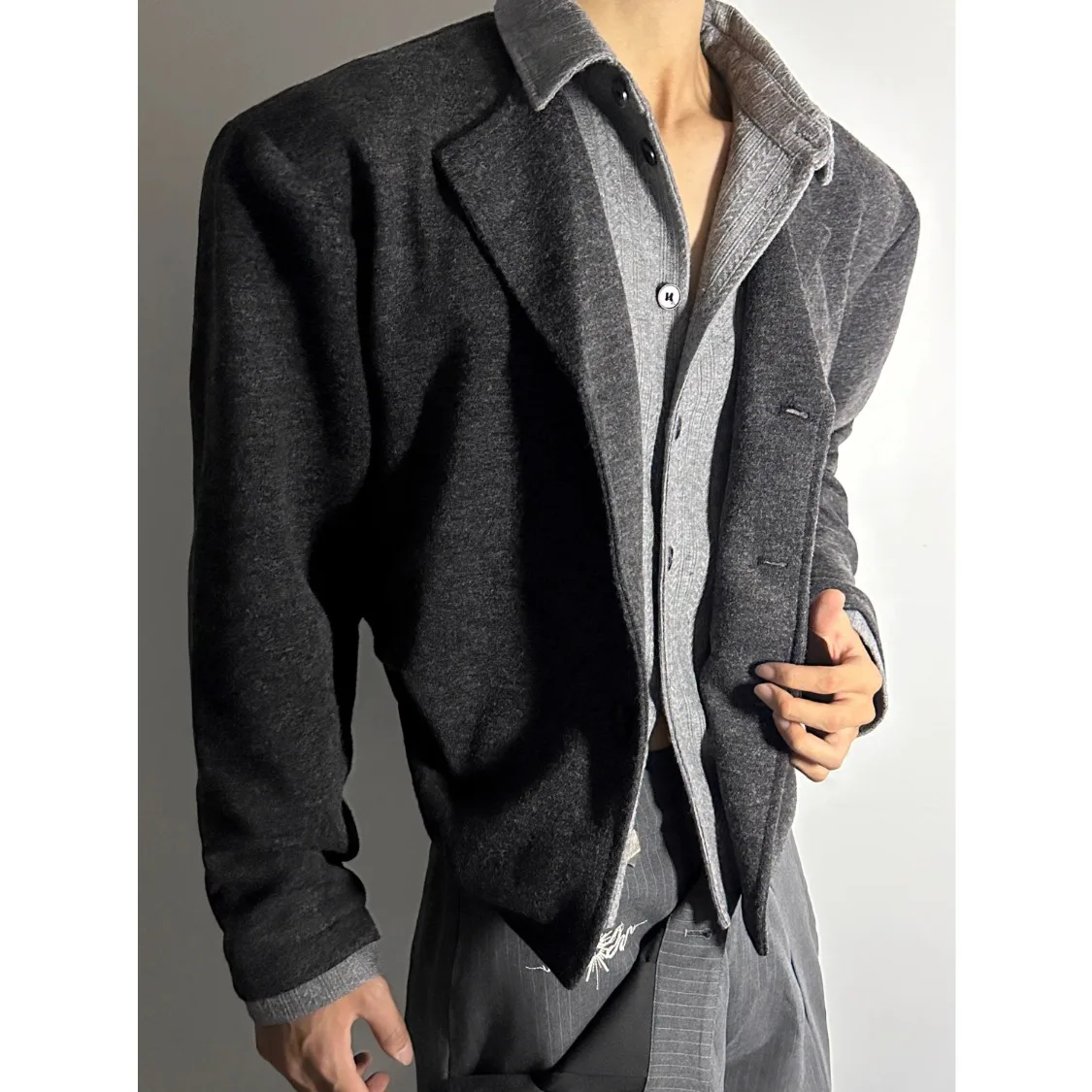 

Цветной вязаный кардиган с цветочным принтом, свободный крой из полиэстера, молодежная мода, весна-осень-зима ex Long Sve Collarl Jaet