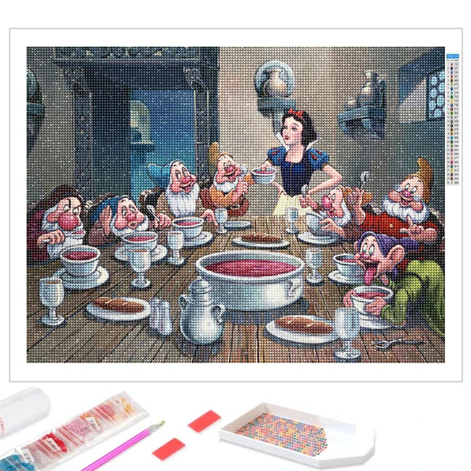 Disney AB Northern Lights Diamond Painting Seven Dwarfs Snow White Mosaic Embroidery 5D DIY Crafts New Arrival Set Home Decor