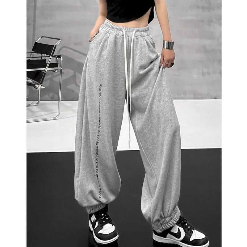 Y2k – pantalon de Sport ample pour femme, vêtement Vintage Style coréen gothique, longueur cheville, Harajuku