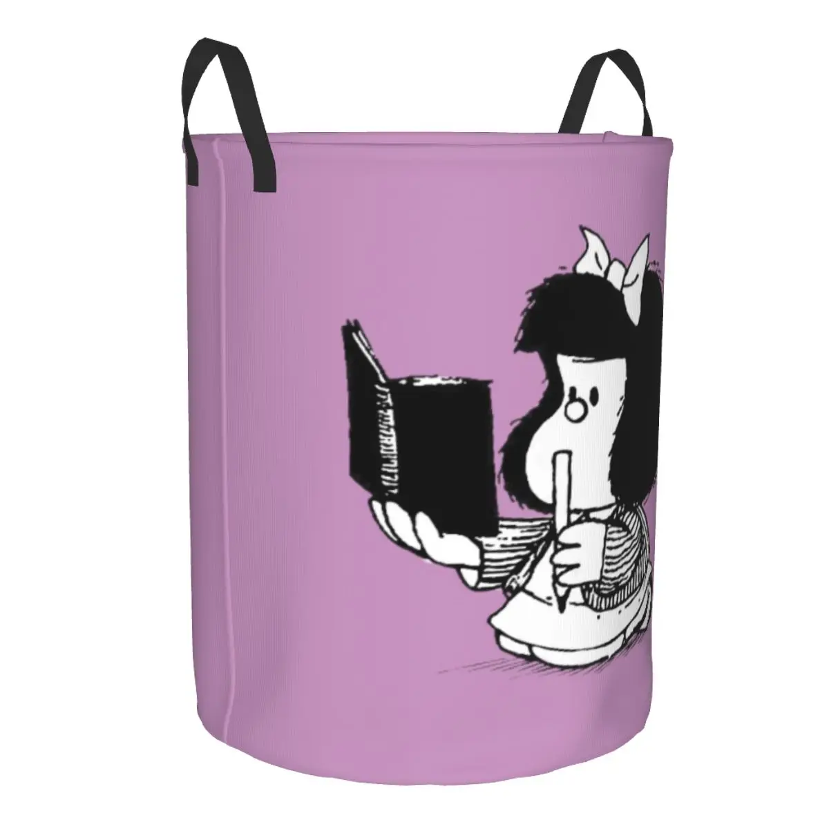 Mafalda With Notebook Laundry Hamper Large Clothes Storage Basket Quino Comic Cartoon Toy Bin Organizer for Nursery