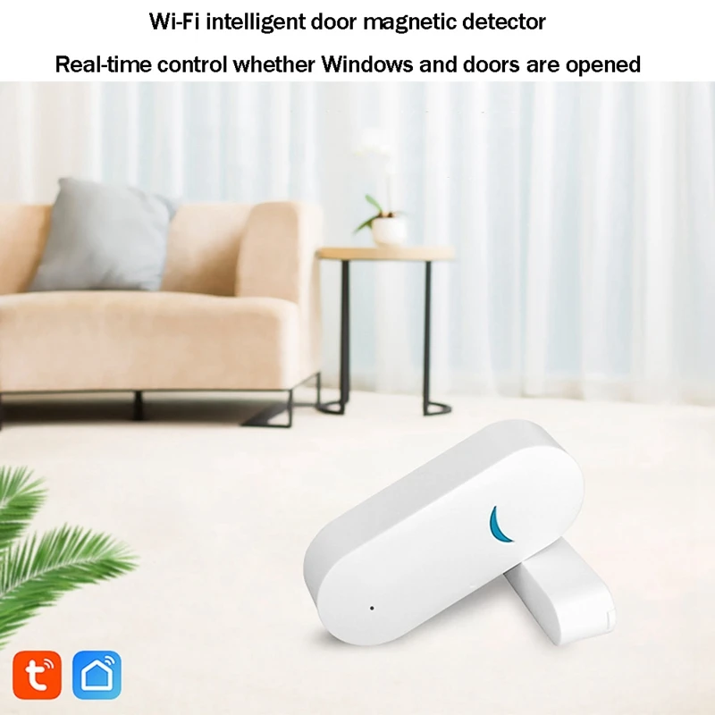 Smart WiFi Porta Detector Magnético, Porta e Janela Sensor, Interruptor Magnético, Sensor de Alarme Anti-Roubo