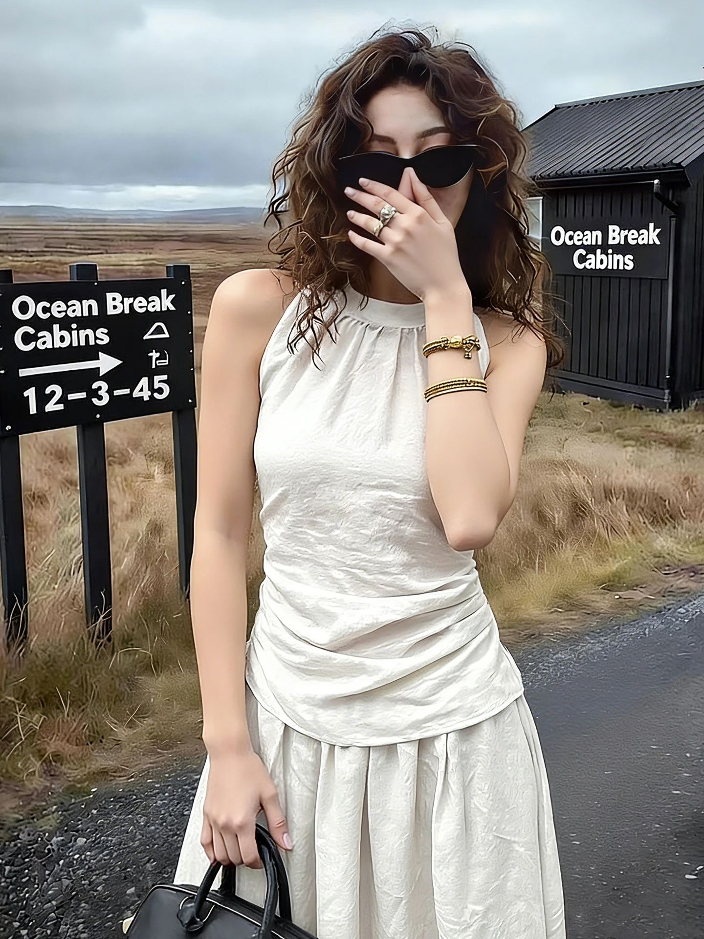 

Slimming Effect Pure Color Minimalist Style Vest Korean Version Summer Trendy Sleeveless Top Versatile Basic Color
