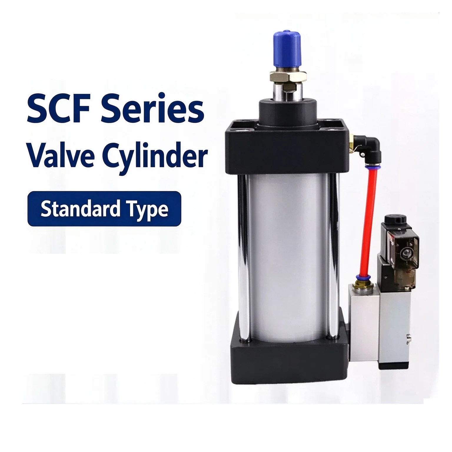 SCF Standard Series Integrated Solenoid Valve Pneumatic Cylinder Set Bore 50mm Stroke 25-1000mm Air Cylinders without Magnet for