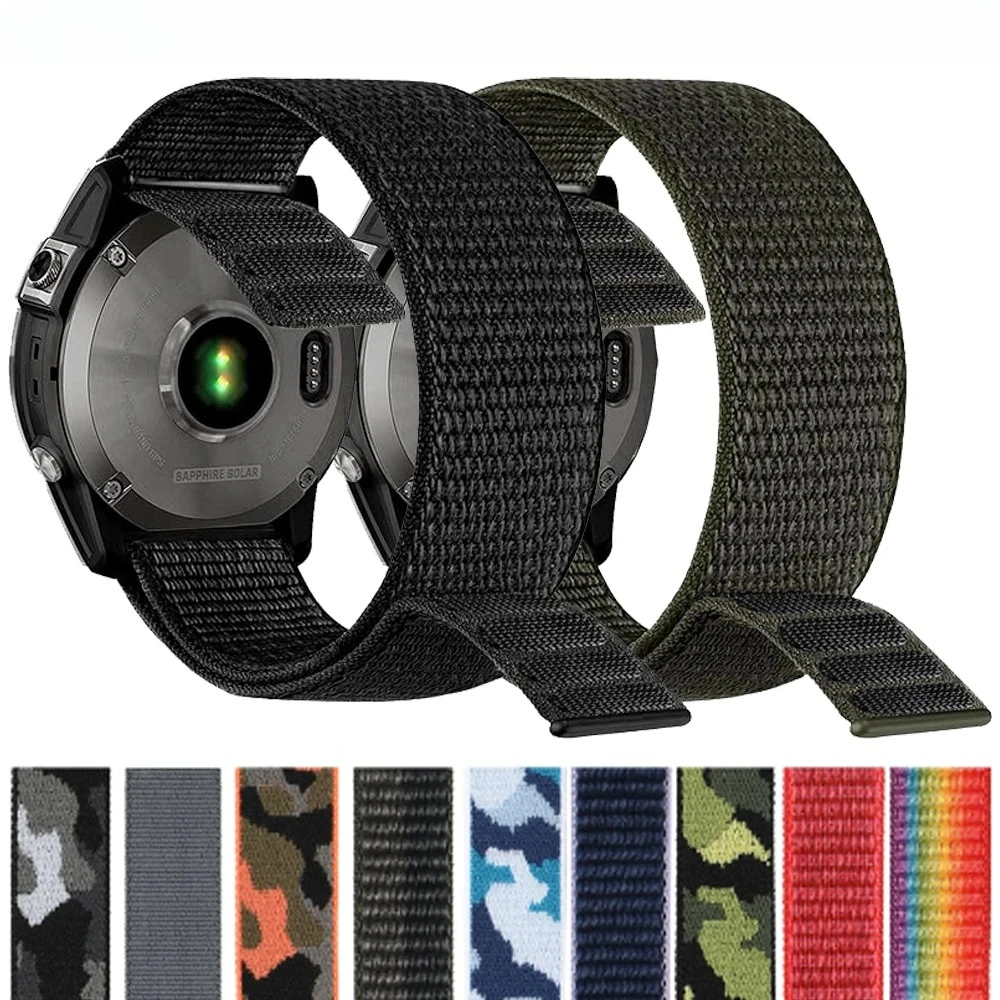 

Нейлоновый ремешок с крючком 26 мм 22 мм для Garmin Fenix 8 E 7 7X 6X Pro/Enduro 3 2/Epix Pro/instinct 3 2X быстросъемный браслет