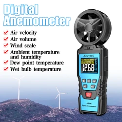 Aicevoos Digital Anemometer Handheld Wind Speed Meter Wind Power Temperature Humidity Measurement Air Volume Tester