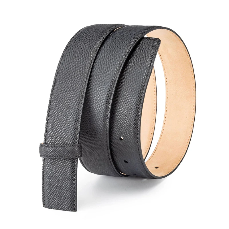 high-end-double-sided-top-layer-cowhide-leather-belt-for-men-no-head-design-cross-pattern-casual-waist-belt-for-youth