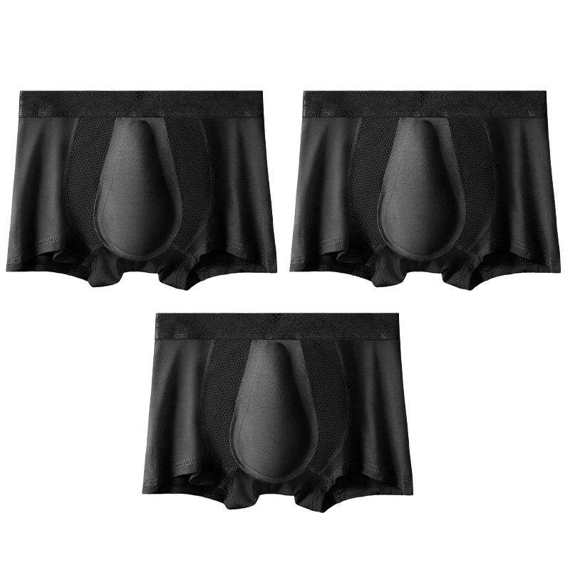 

3PCS Men's underwear 3DU protruding pocket, comfortable and breathable for young people, antibacterial modal briefs