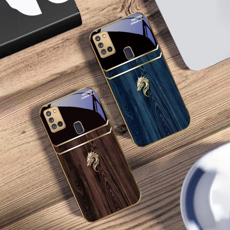 التنين الذهبي الرائع لسامسونج A 31 32 A33 A34 35 14 A15 13 16 25 26 50 52 53 54 55 56 70 71 72 73 حافظة هاتف زجاجية ذهبية