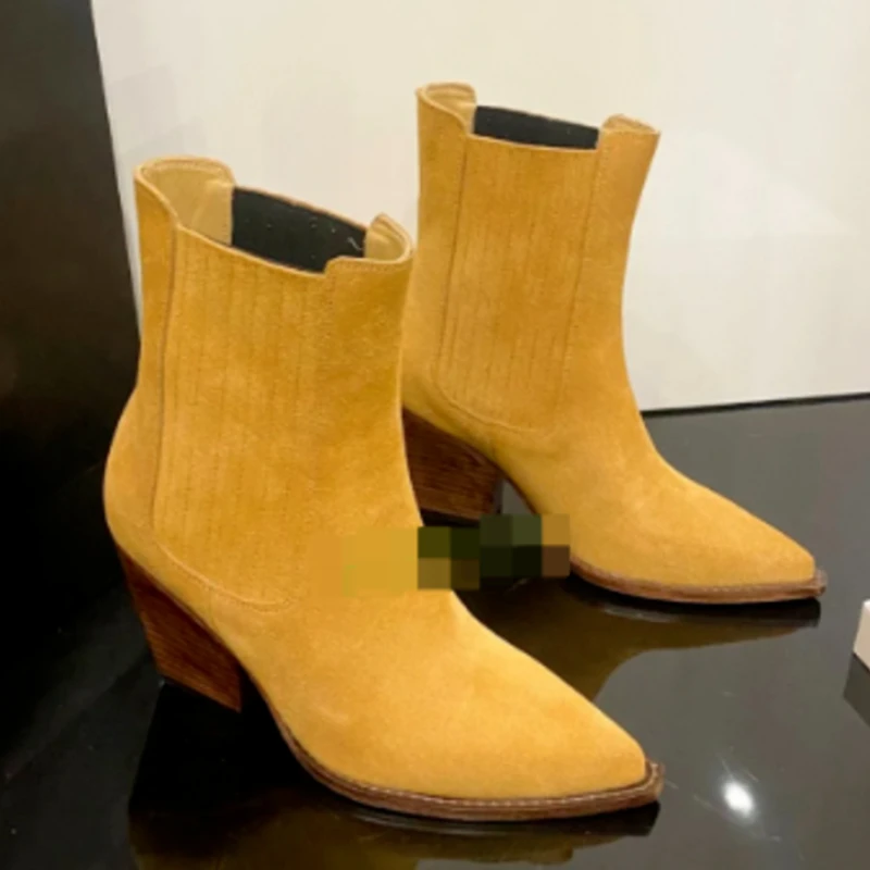 2024 Winter New Fashion Solid Color Ankle Boots for Women Europe and America Elegant Pointed High Heels Big Size Shoes 43 45 46