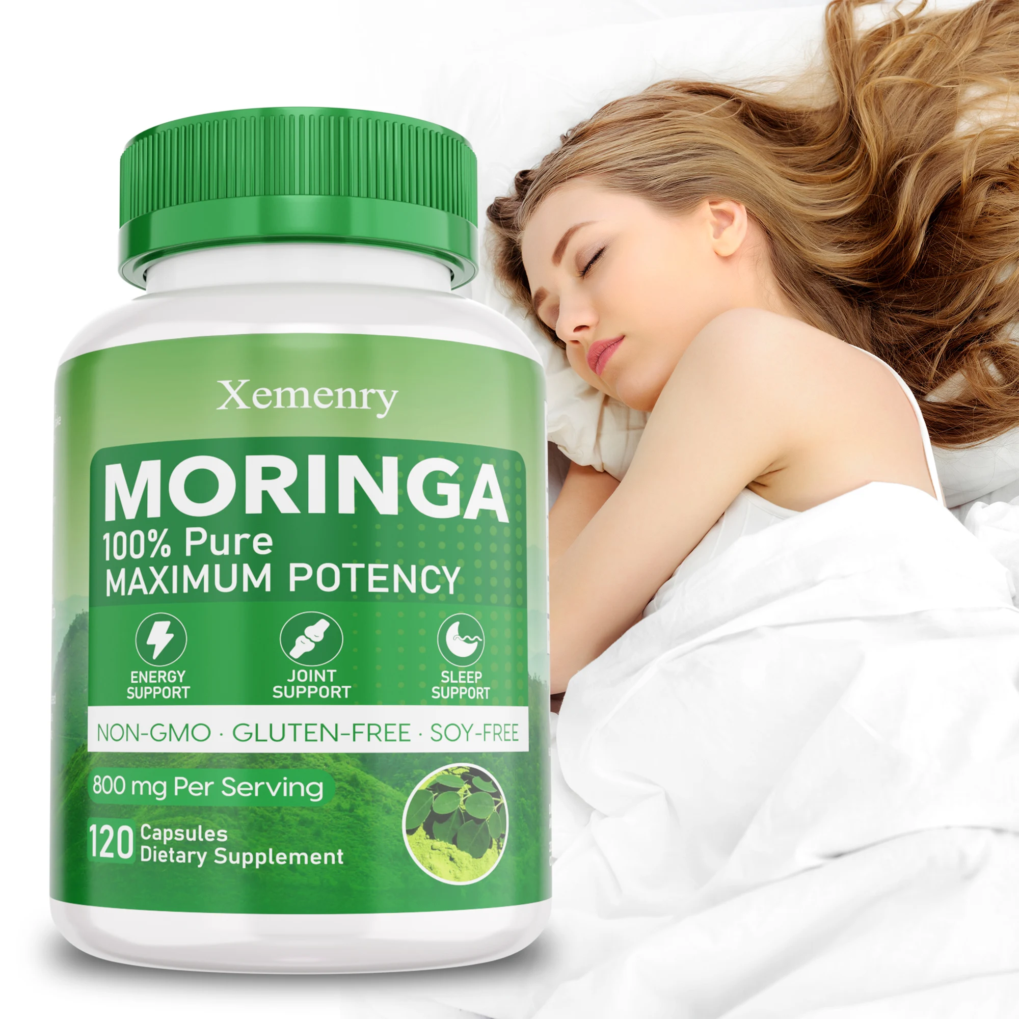 

Moringa Capsules - Supports Repair Of Damaged Cells, Improves Mood, Promotes Energy Production, Metabolism, Maintains Vitality